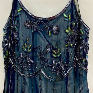 Papéll Boutique Beaded Silver Evening Dress